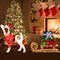 Costway Pre-Lit Christmas Dog Sleigh & Gift Boxes Combo Xmas Decoration with 170 Lights